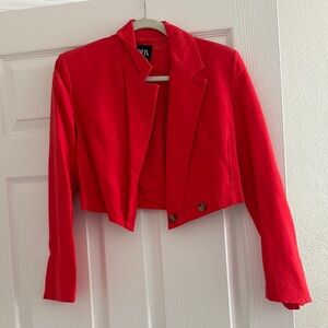 Women's Red Cropped Jacket